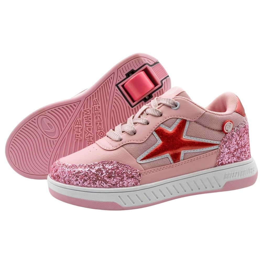 Breezy Rollers Glitter Shoes with Wheels for Kids - Pink
