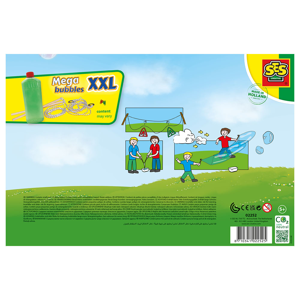 SES Creative - Mega Bubble Blower With Solution - 750 ml - XXL