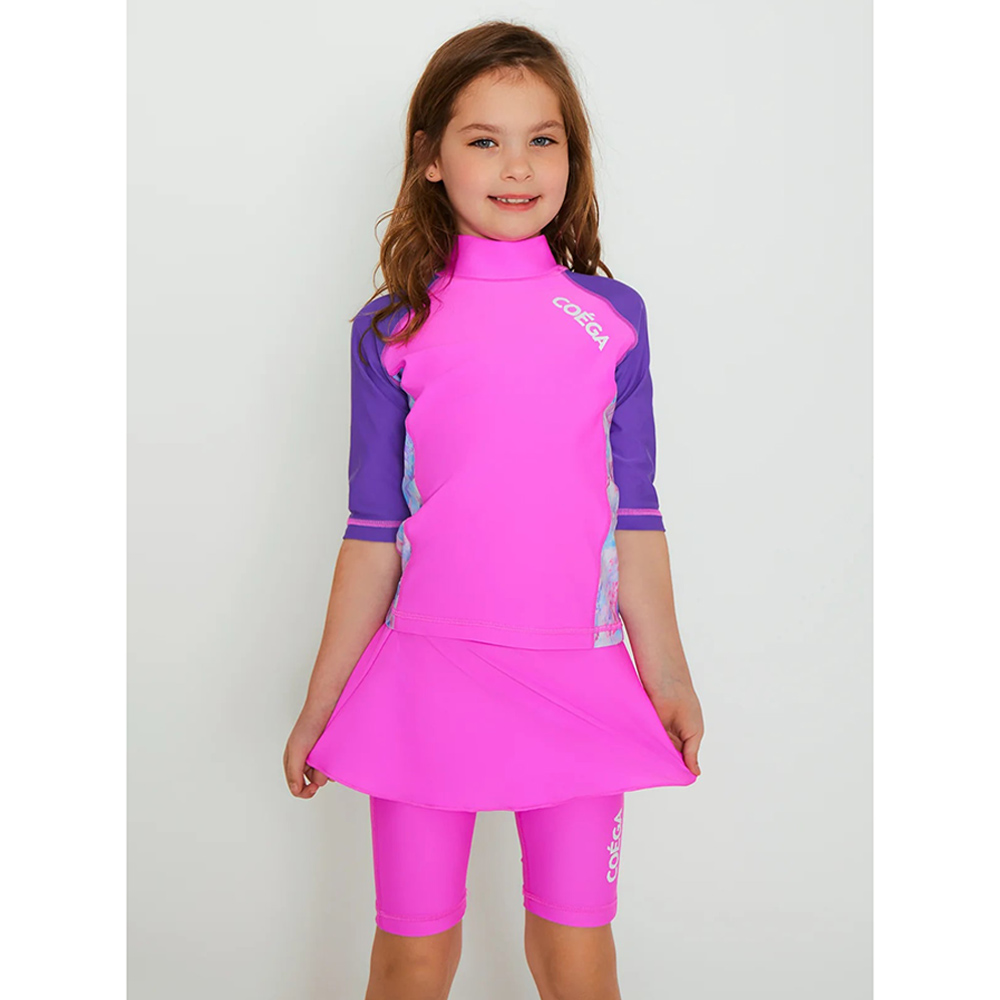 Coega Sunwear Girls Kids Skirted Shorts Abstract Drops - Purple