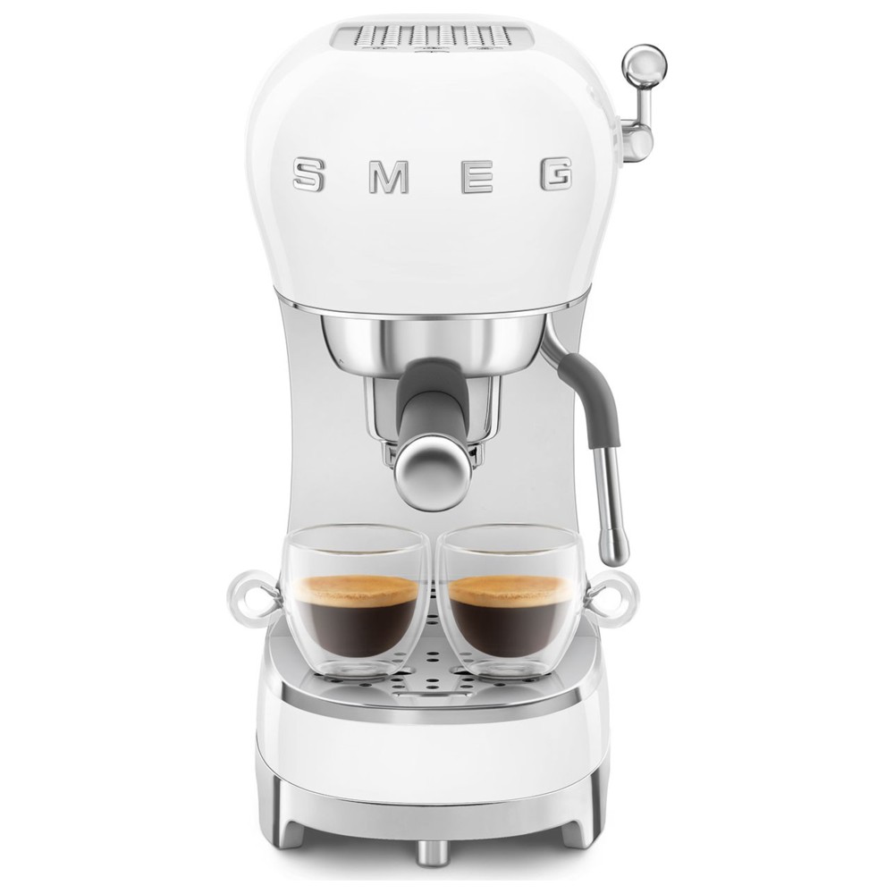 Smeg - 50's Retro Style Aesthetic Espresso Coffee Machine - White - 1 L