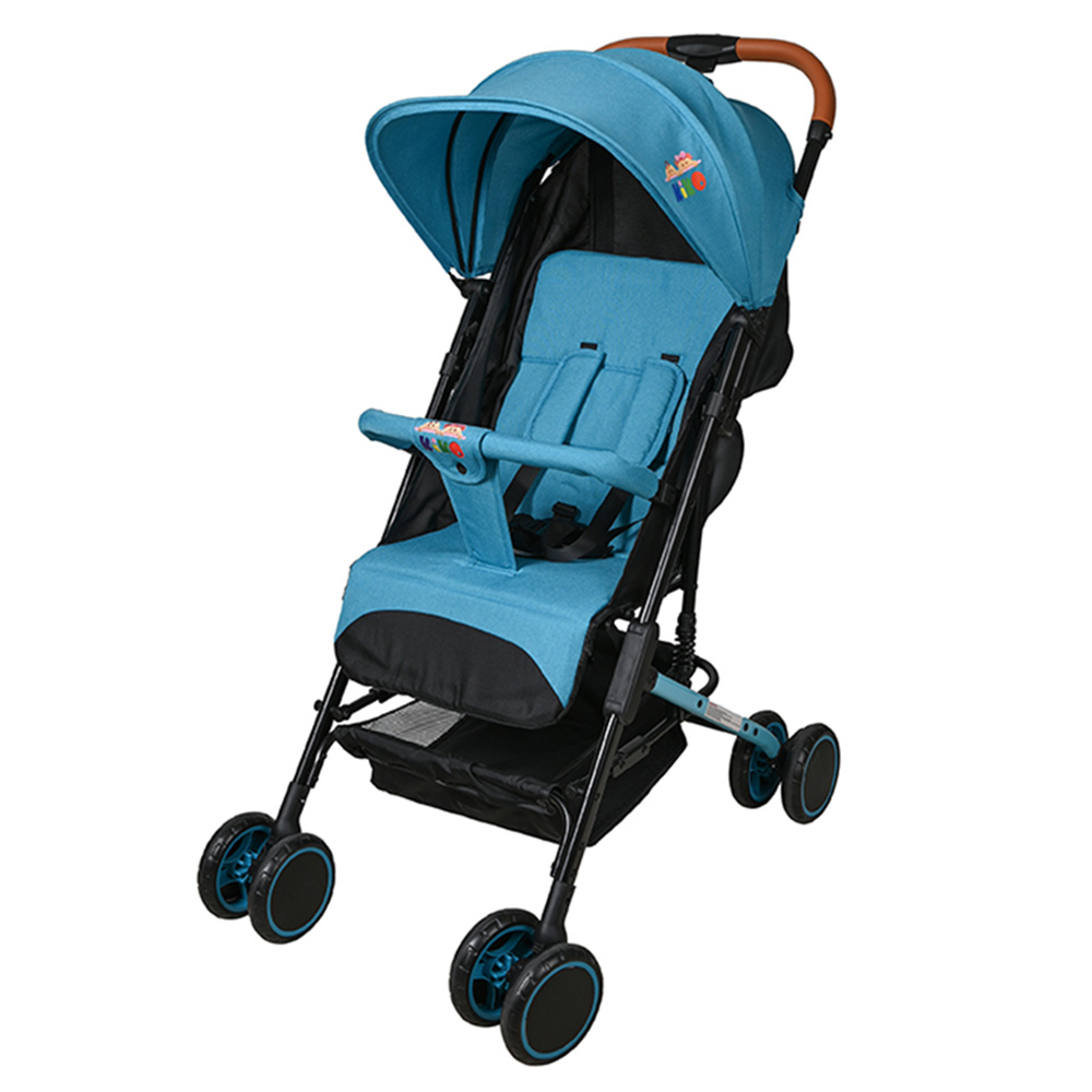 Kiko - 6 Wheels Baby Comfortable Fold Stroller - Blue