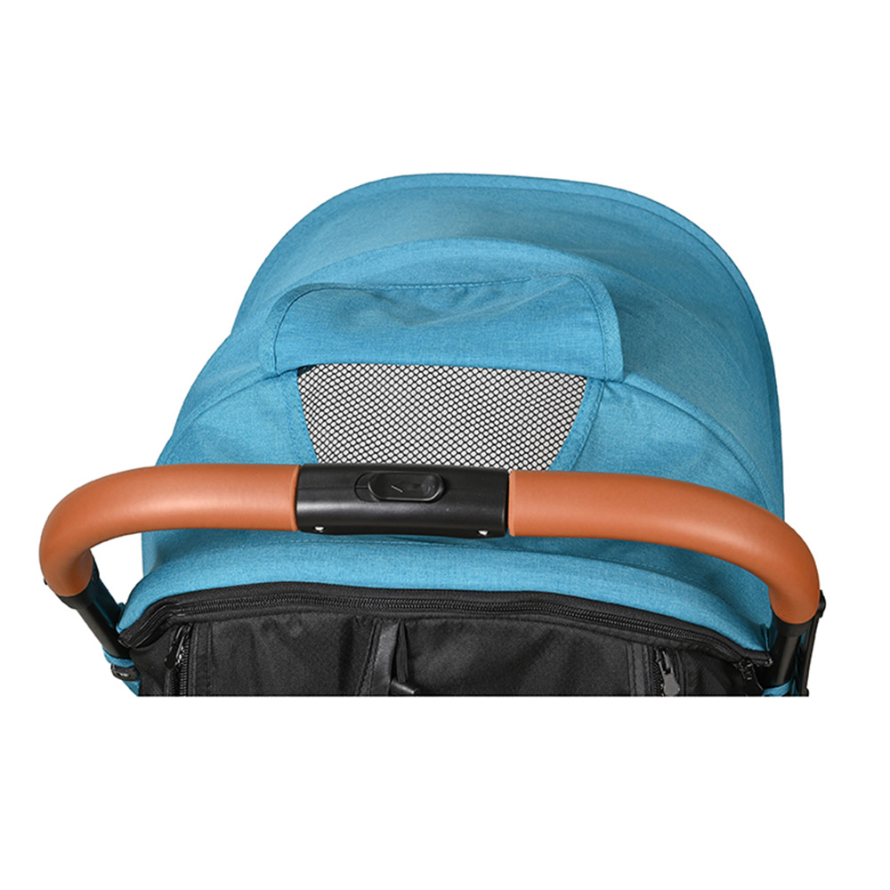Kiko - 6 Wheels Baby Comfortable Fold Stroller - Blue