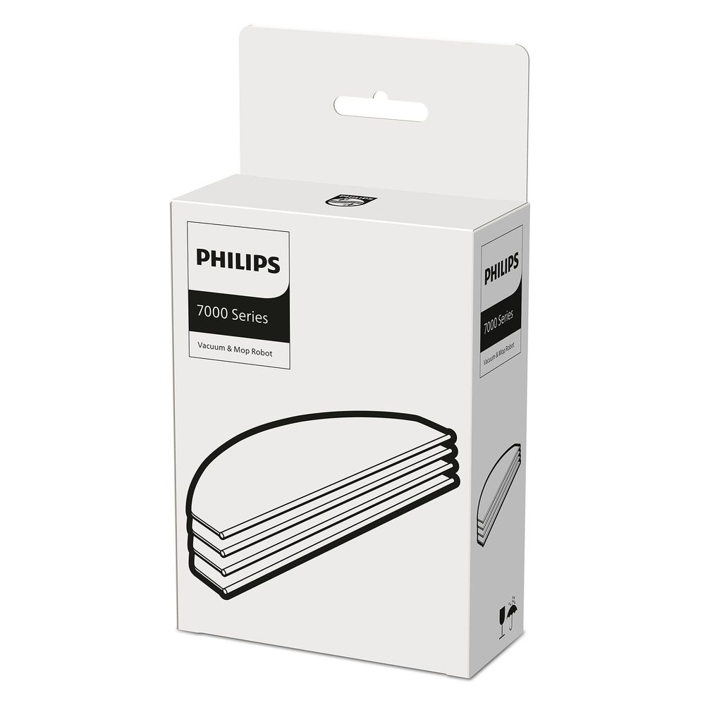 Philips Replacement Mop Pads For HomeRun 7000 Vac And Mop Robots - 4 Pcs