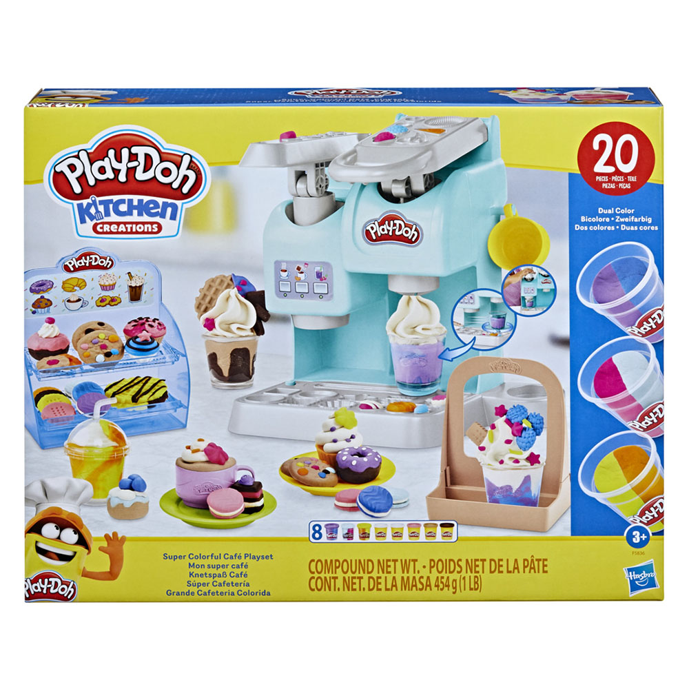 Play-Doh - Kitchen Creations Super Colourful Cafe Dough Compound Playset - 28 Pc Set