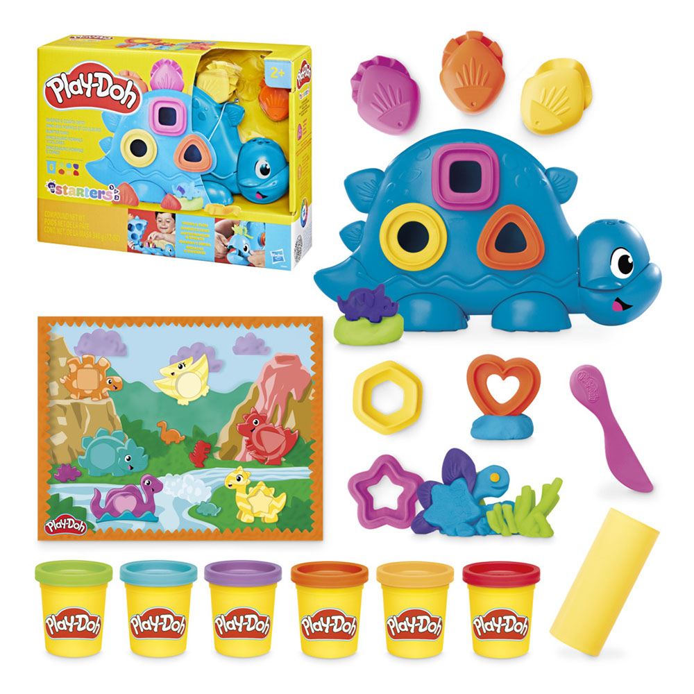Play-Doh - Shapes And Colors Dino Starter Dough Compound Playset - 11 Pc Set