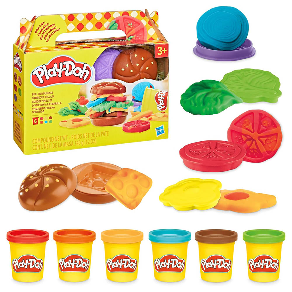 Play-Doh - Grill Fun Kitchen Dough Compound Playset - 12 Pc Set