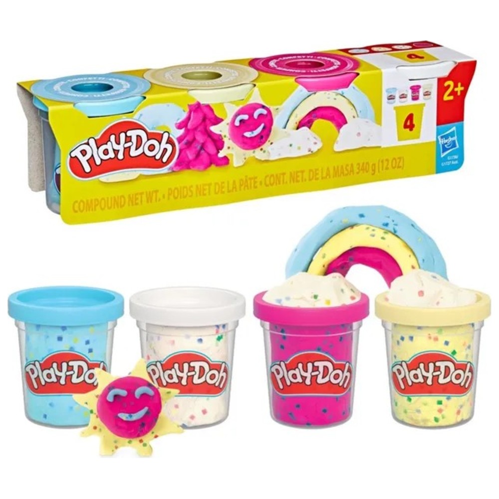 Play-Doh - Confetti Compound - 340 gm - 4 Pc Set