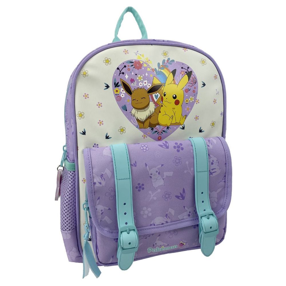 Pokemon - Eevee And Pikachu Backpack - Flowers Collection - 12-Inch/30.5cm