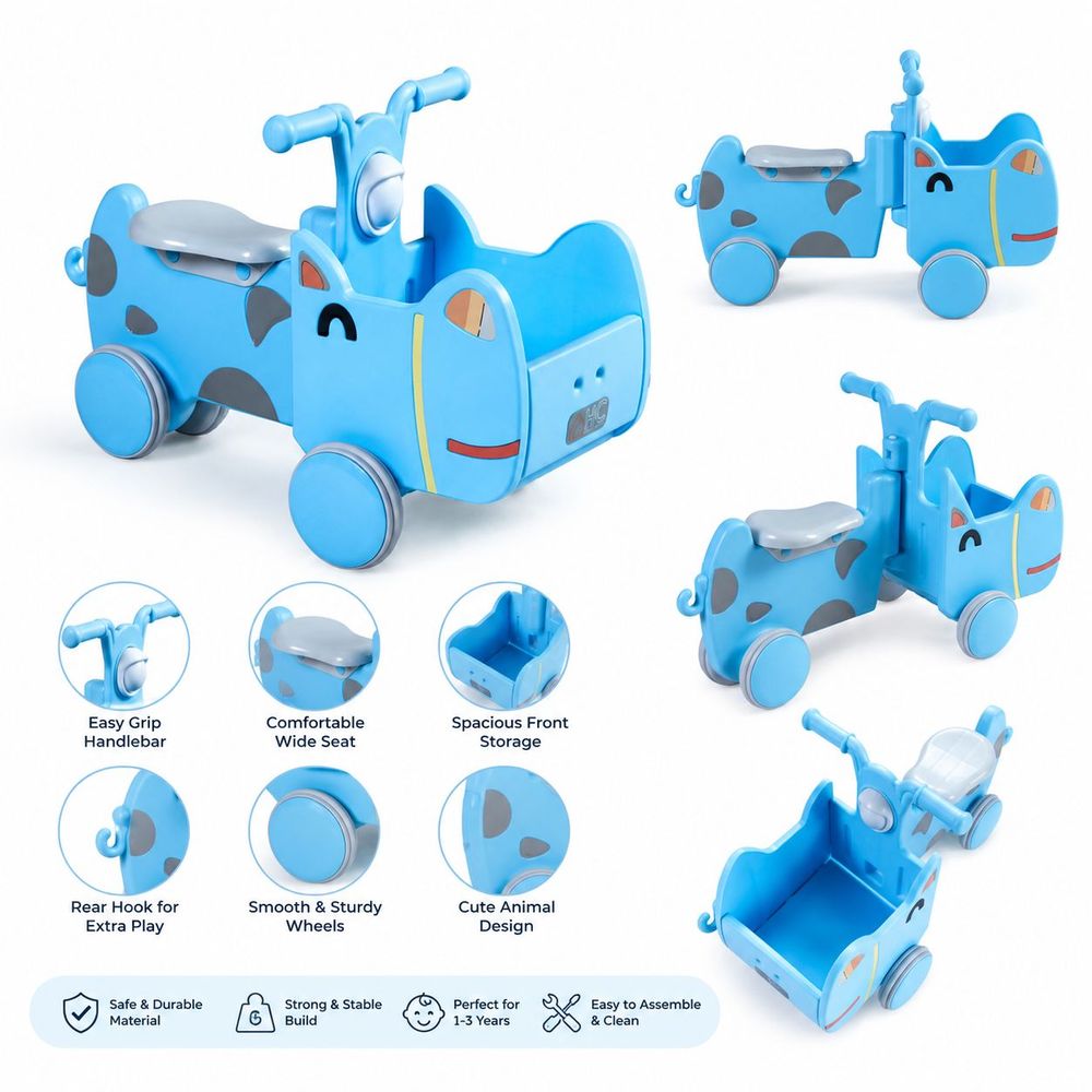 Home Canvas - Dog Ride-On Push Car - Light Blue