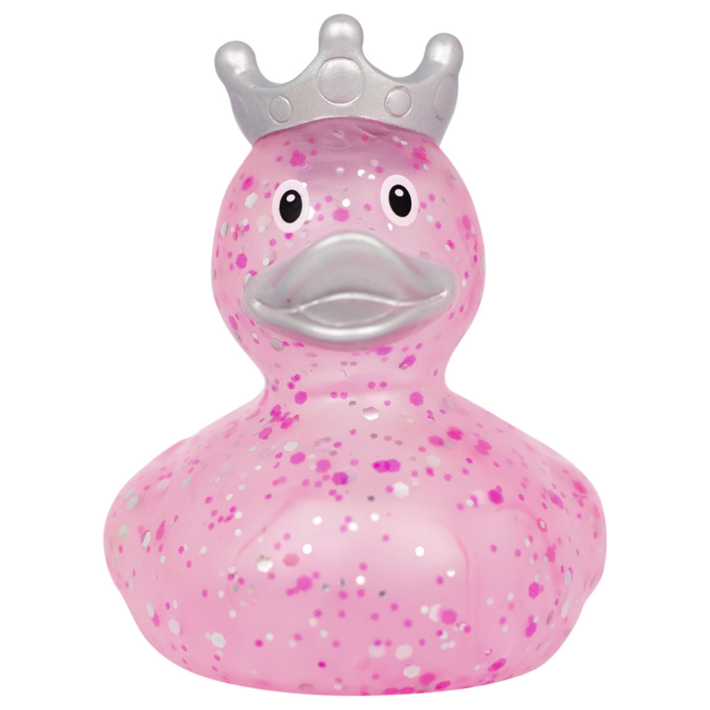Lilalu - Glitter Duck Bath Toy With Crown - Pink