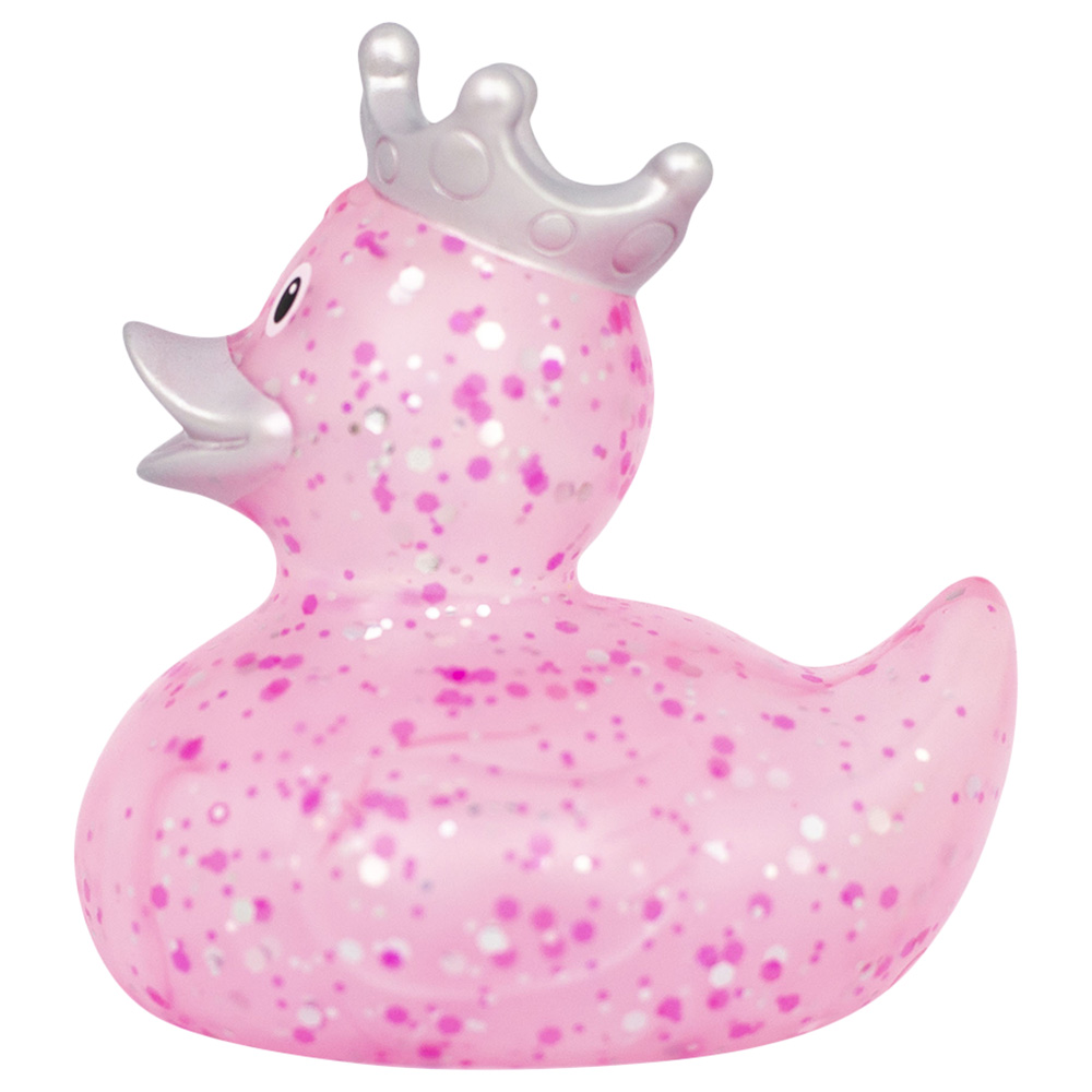 Lilalu - Glitter Duck Bath Toy With Crown - Pink