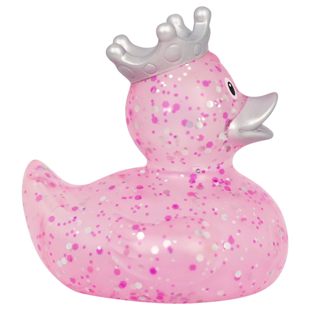 Lilalu - Glitter Duck Bath Toy With Crown - Pink