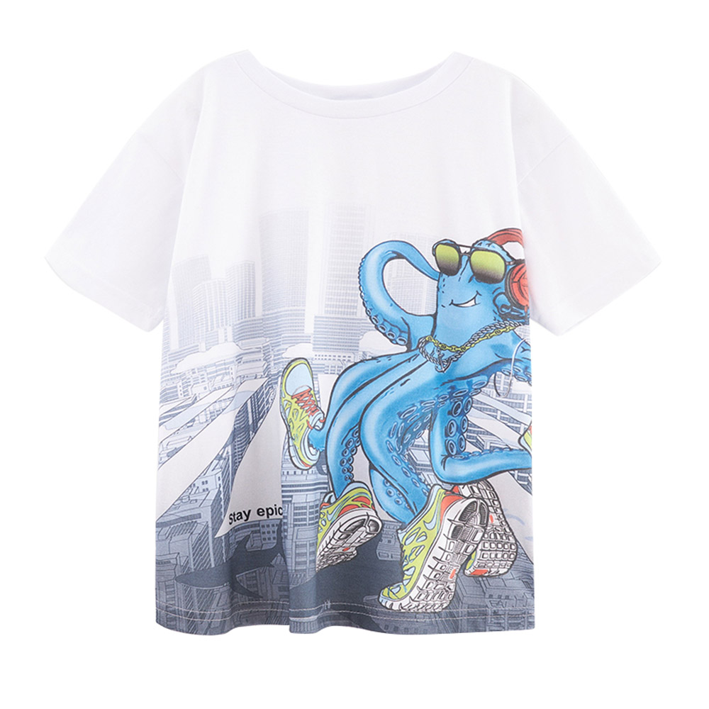 Bell Bimbo Boys Fun Printed T-Shirt - White