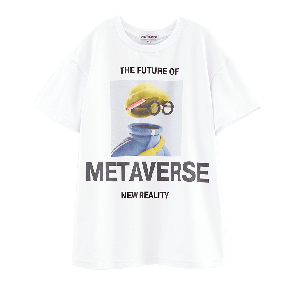Bell Bimbo Boys Metaverse Printed T-Shirt - White
