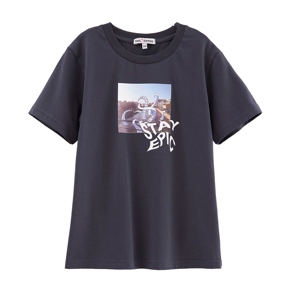 Bell Bimbo Boys Printed T-Shirt - Grey