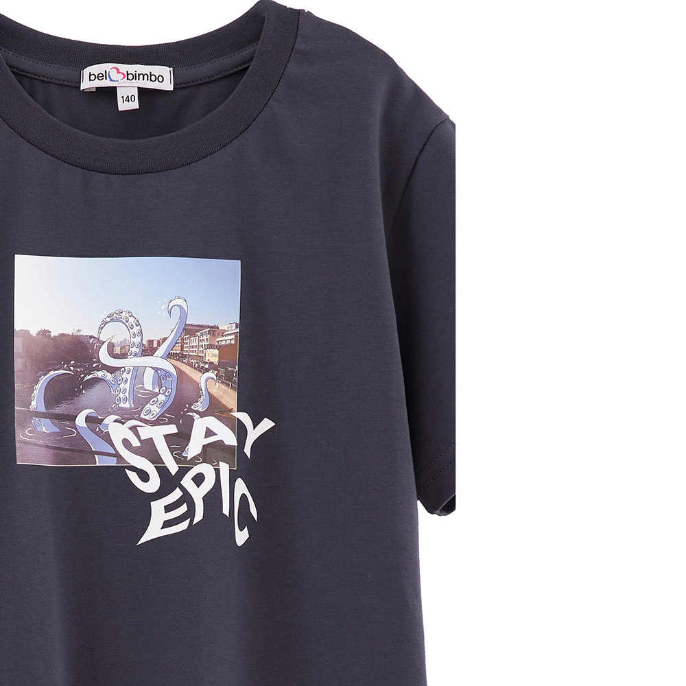 Bell Bimbo Boys Printed T-Shirt - Grey