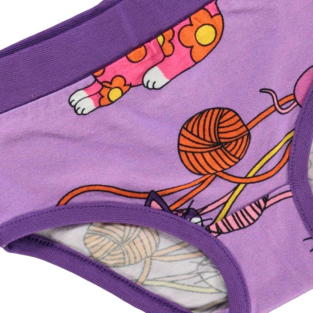 Smafolk Cats Print Vest & Underwear - Purple - 2 Pcs