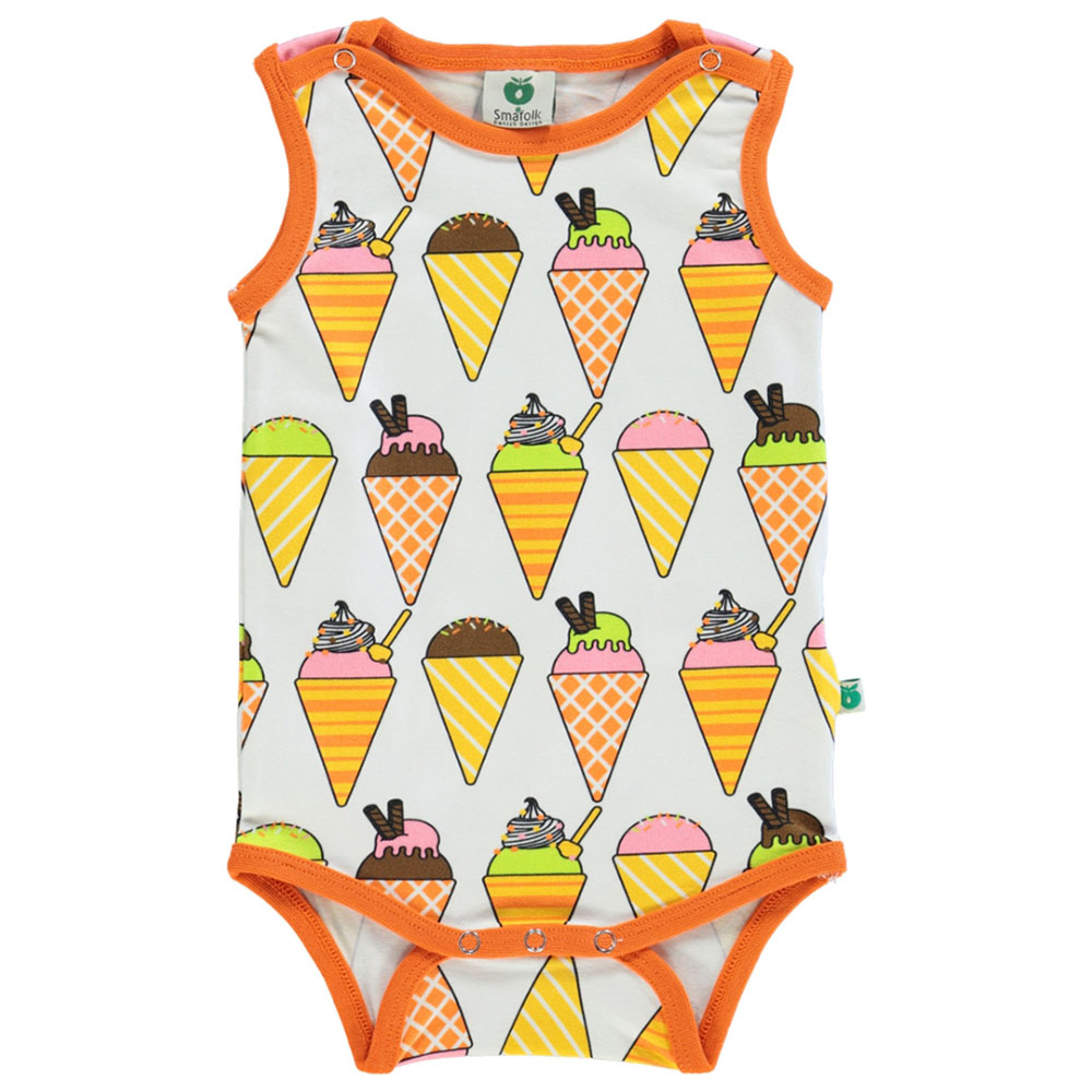 Smafolk Ice Print Sleeveless Bodysuit - Cream