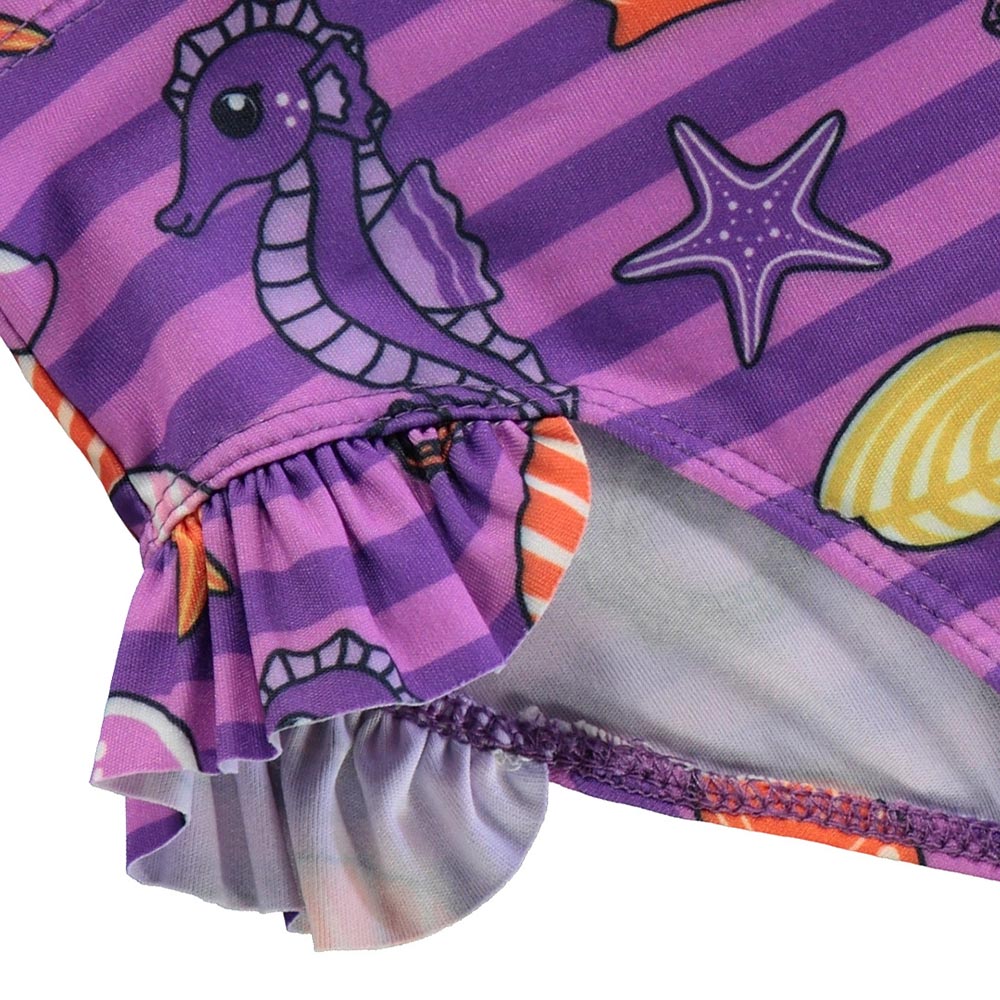 Smafolk Seahorses Print UV50 Swimming Trunks - Purple