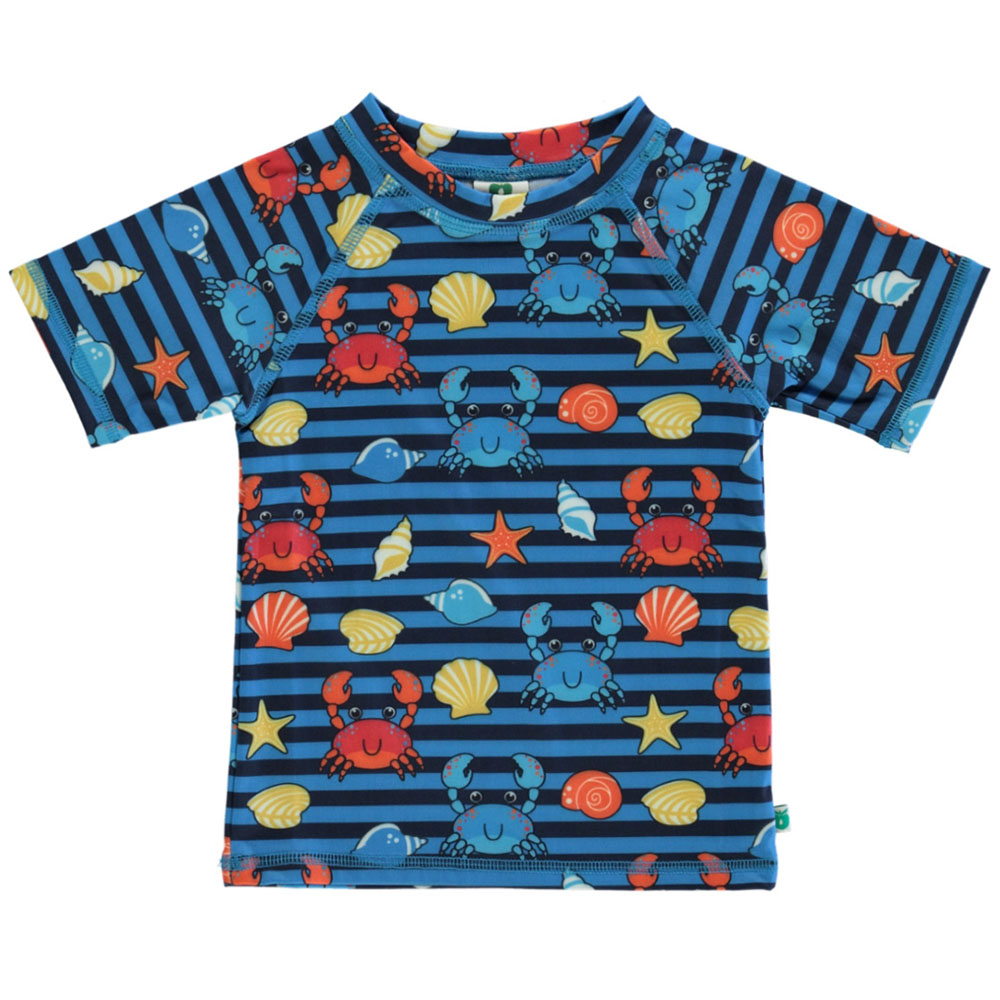 Smafolk Crabs Print UV50 T-Shirt - Blue