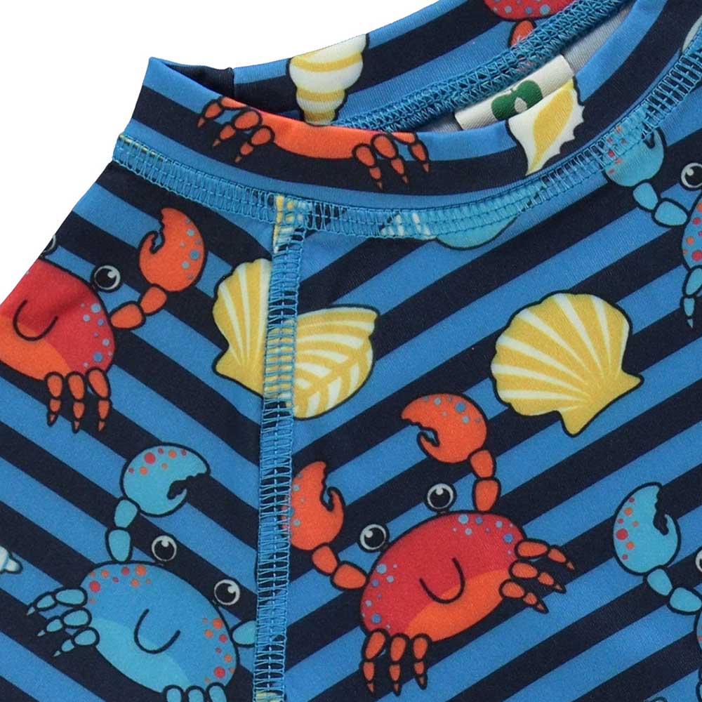Smafolk Crabs Print UV50 T-Shirt - Blue