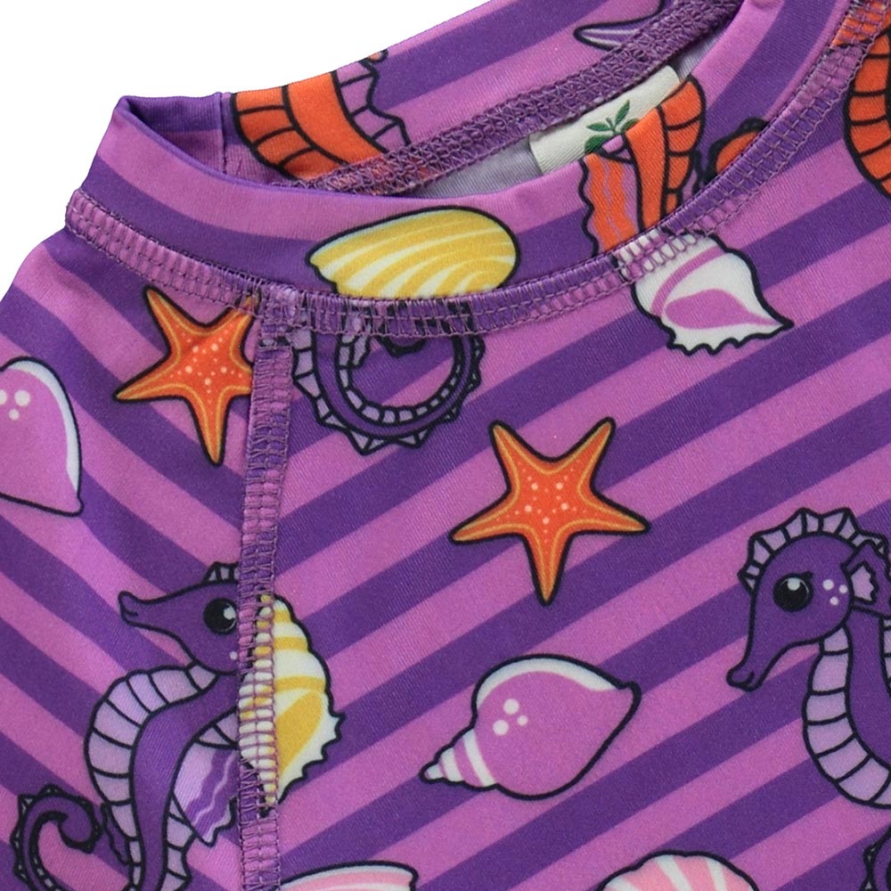 Smafolk Crabs Print UV50 T-Shirt - Purple