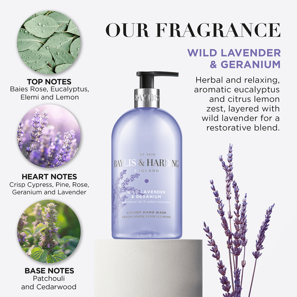 Baylis & Harding - Luxury Hand Wash - Wild Lavender & Geranium - 500 ml