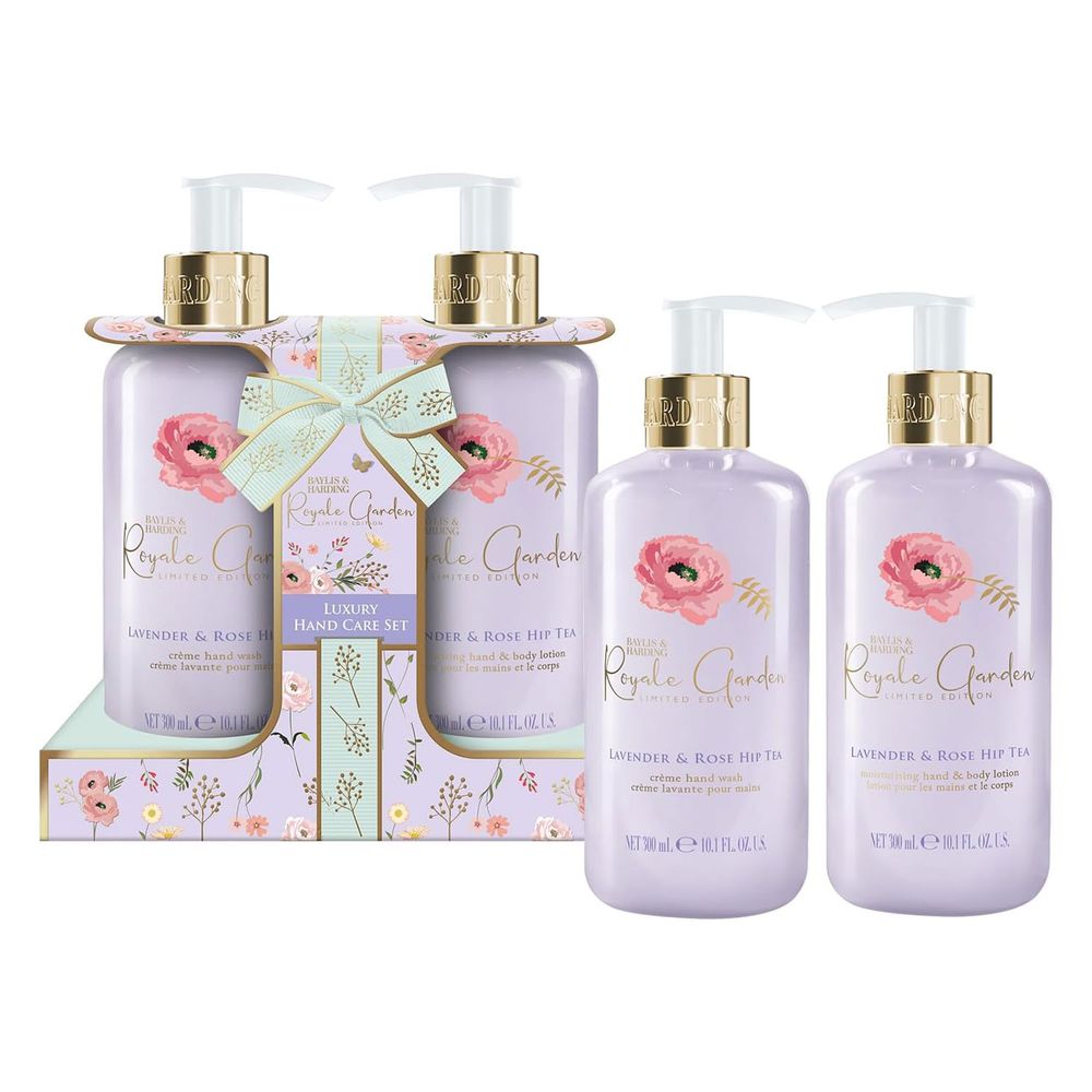 Baylis & Harding Royale Garden Lavender & Rosehip Tea Luxury Hand & Body Care Gift Set - Pack Of 2 - 300 ml