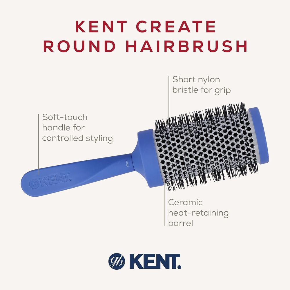 Kent Brushes - Create Round Ceramic Hairbrush KCR9 - Blue - 70 mm