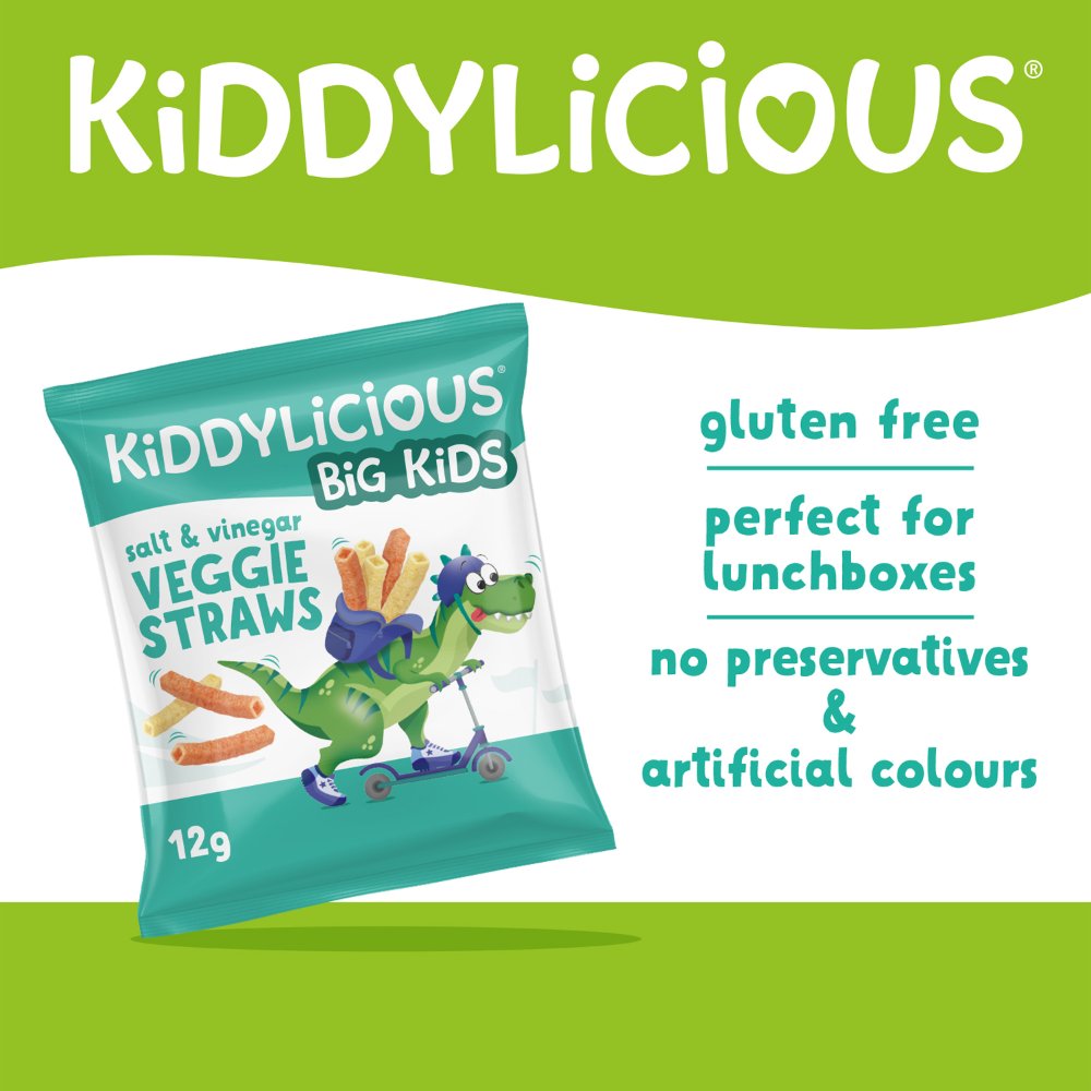 Kiddylicious - Salt And Vinegar Veggie Straws Kids Snack - 4pcs - 48g