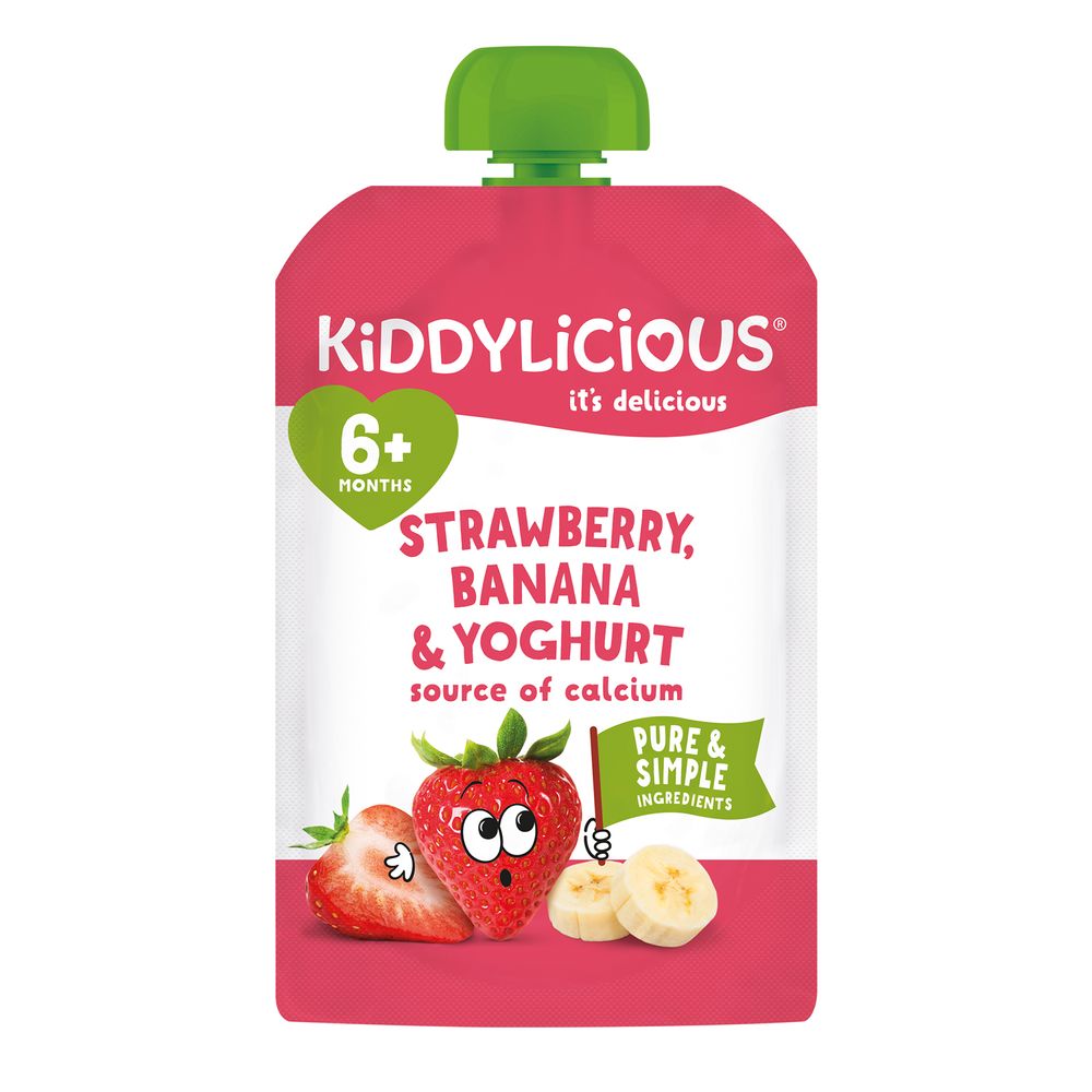Kiddylicious - Strawberry, Banana And Yoghurt Baby Food Puree - 100 gm