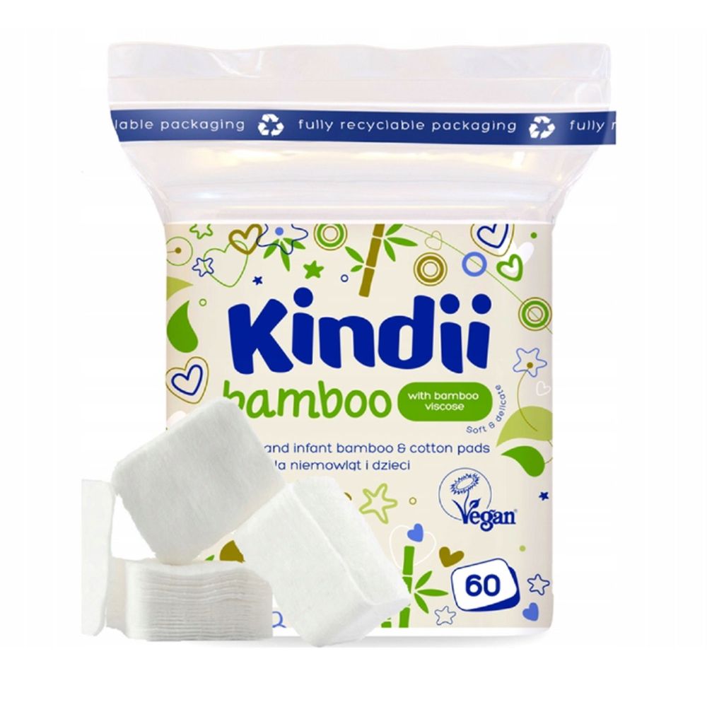 Kindii - Ultra-Soft Bamboo Baby Skincare Pads - 60 Pcs