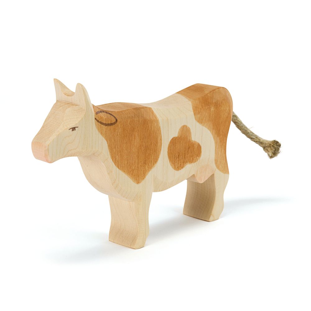 Ostheimer - Standing Cow Wooden Toy - Brown - 11.5 cm