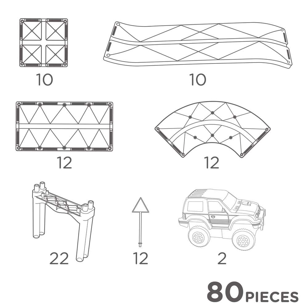 Cleverclixx - Large Race Track Pastel - 80 Pc Set
