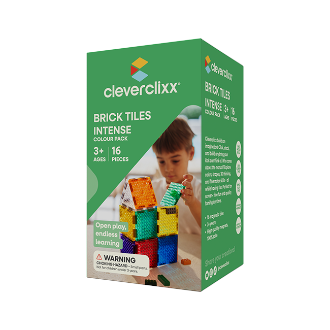Cleverclixx - Brick Tiles Pack Intense - 16 Pc Set