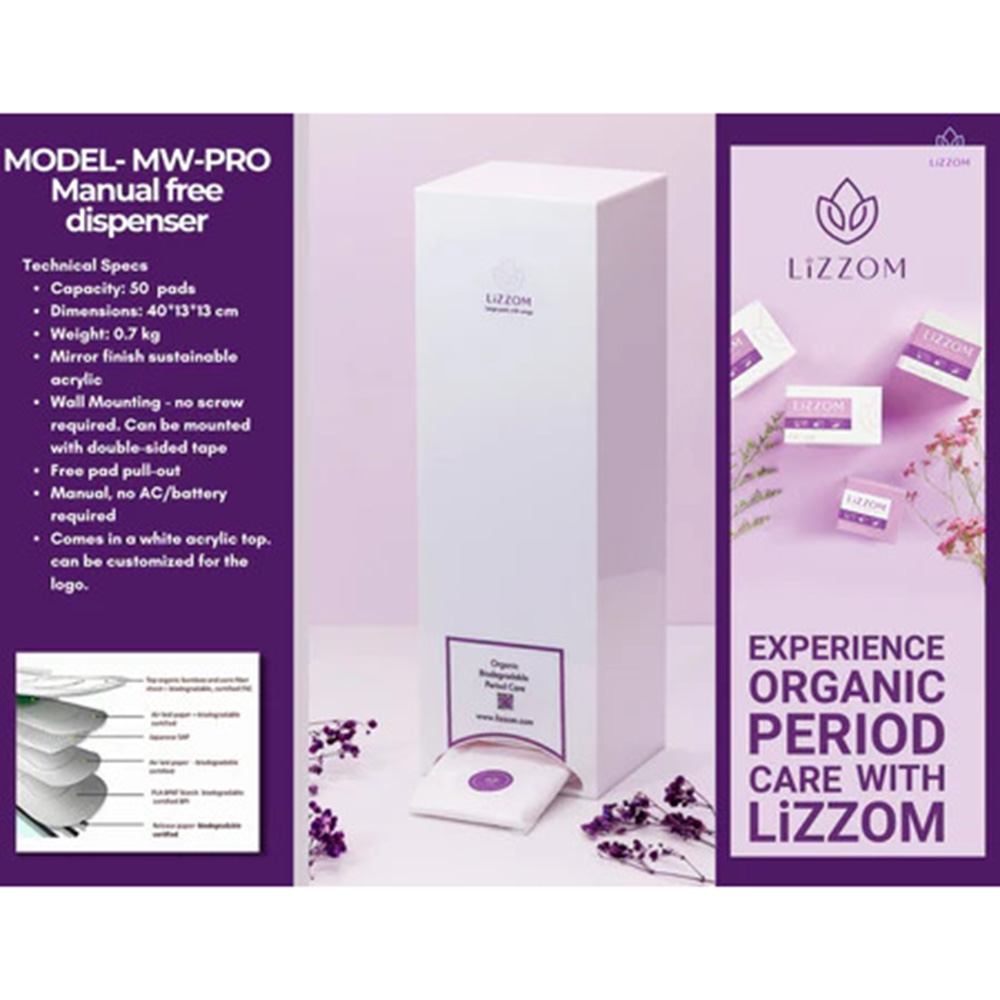 Lizzom - Manual Sanitary Pads Dispenser Pro - Acrylic
