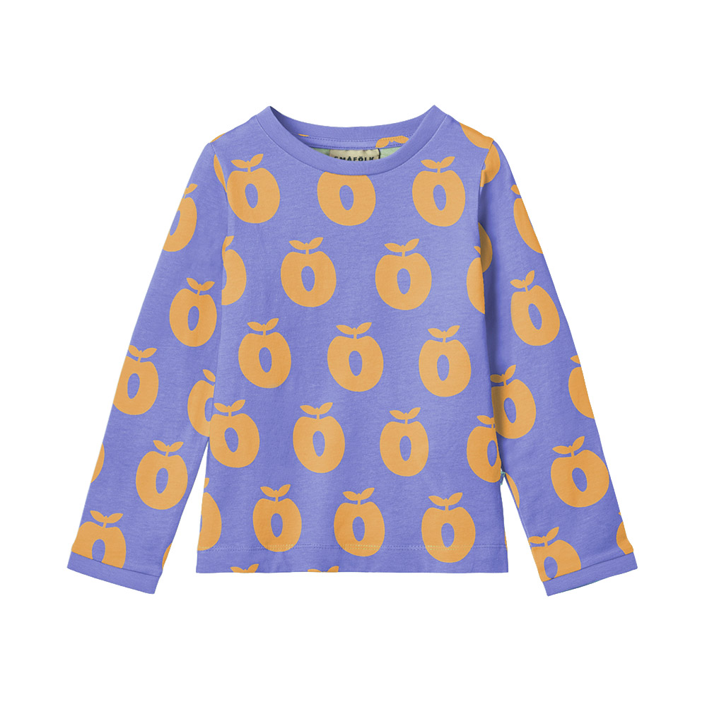 Smafolk Apple Print Long-Sleeved T-Shirt - Purple