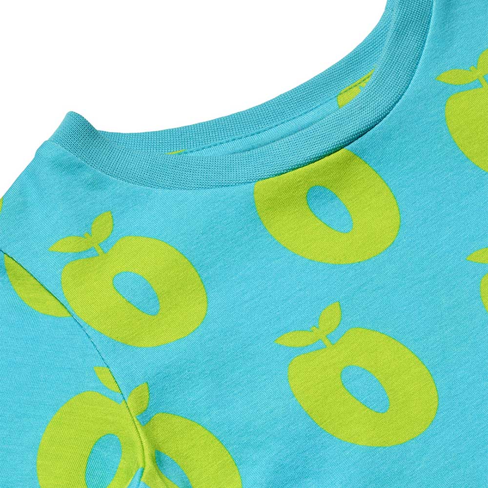 Smafolk Apple Print Long-Sleeved T-Shirt - Blue