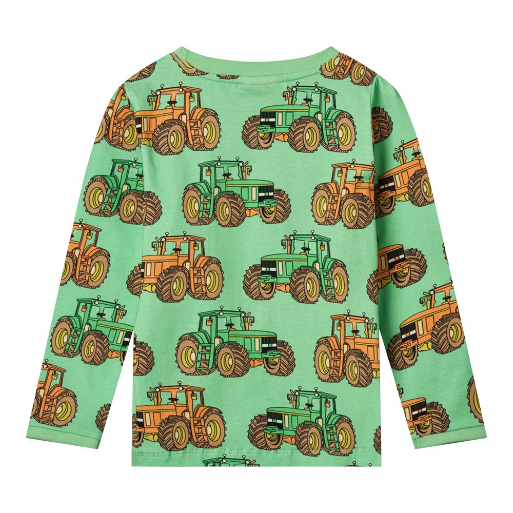 Smafolk Tractors Print Long Sleeve T-Shirt - Green