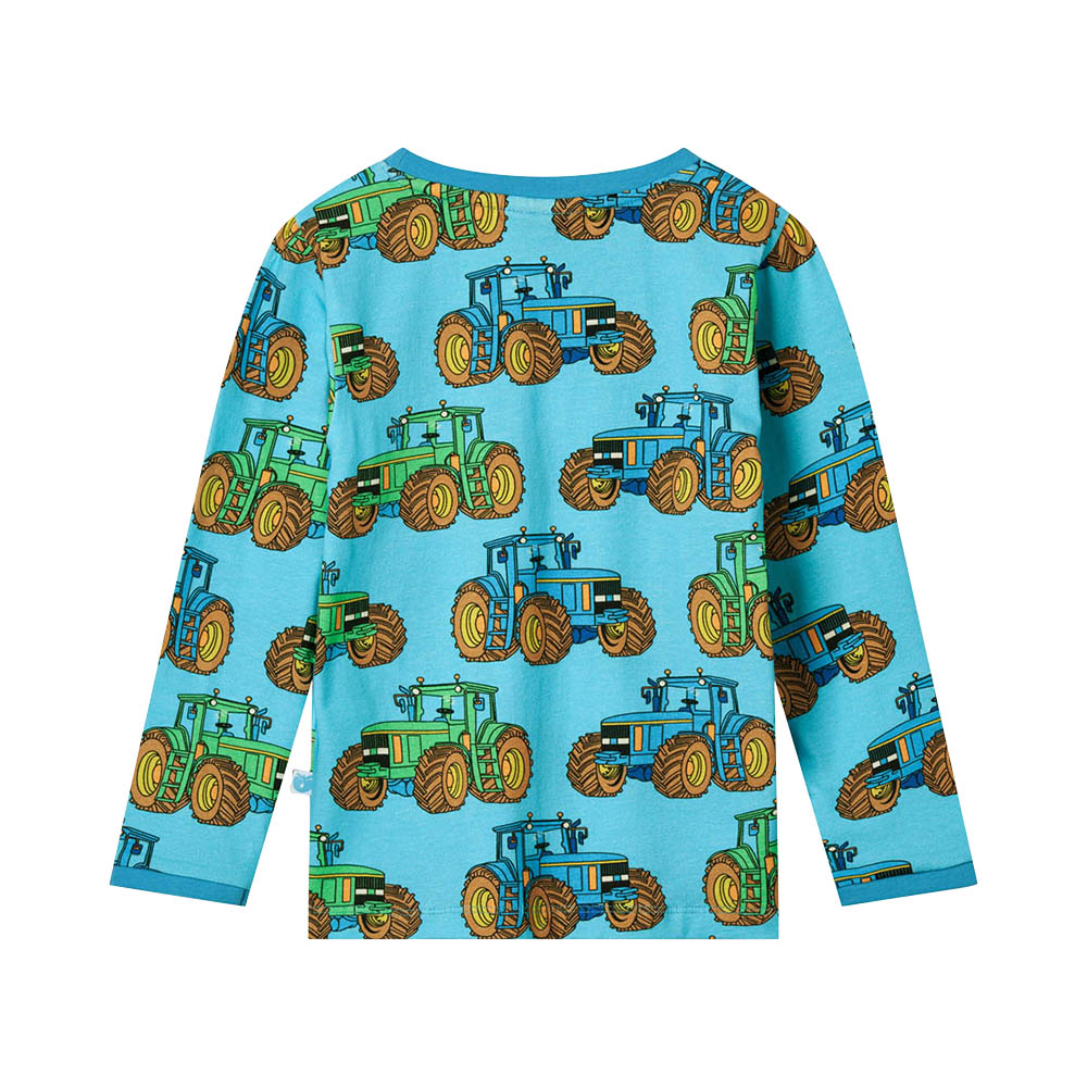 Smafolk Tractors Print Long Sleeve T-Shirt - Blue
