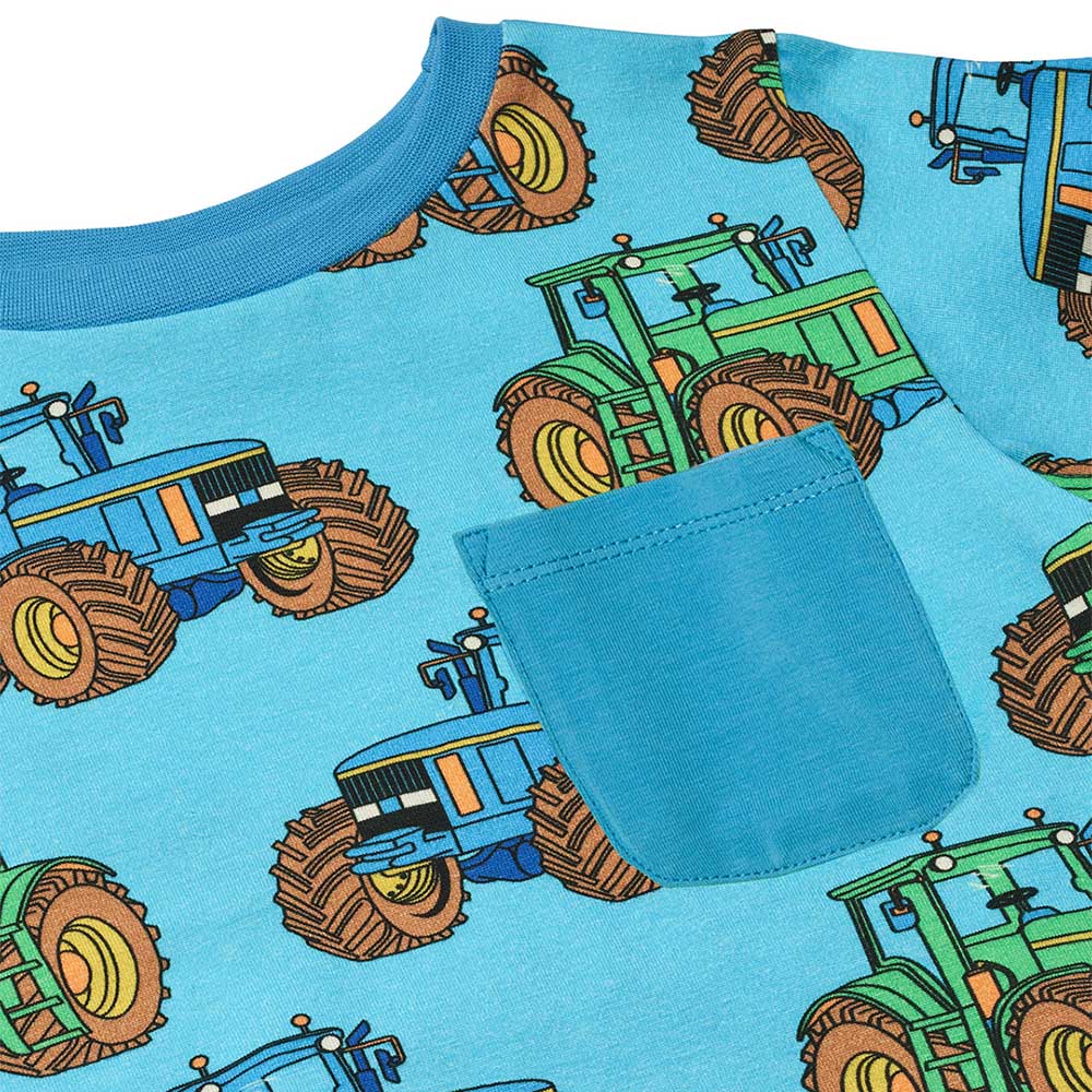 Smafolk Tractors Print Long Sleeve T-Shirt - Blue
