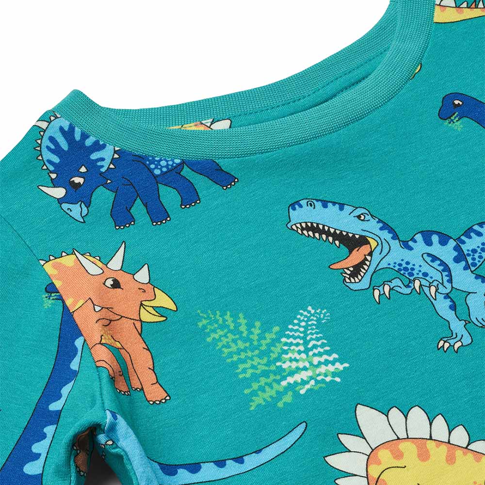 Smafolk Dinosaurs Print Long Sleeve T-Shirt - Green