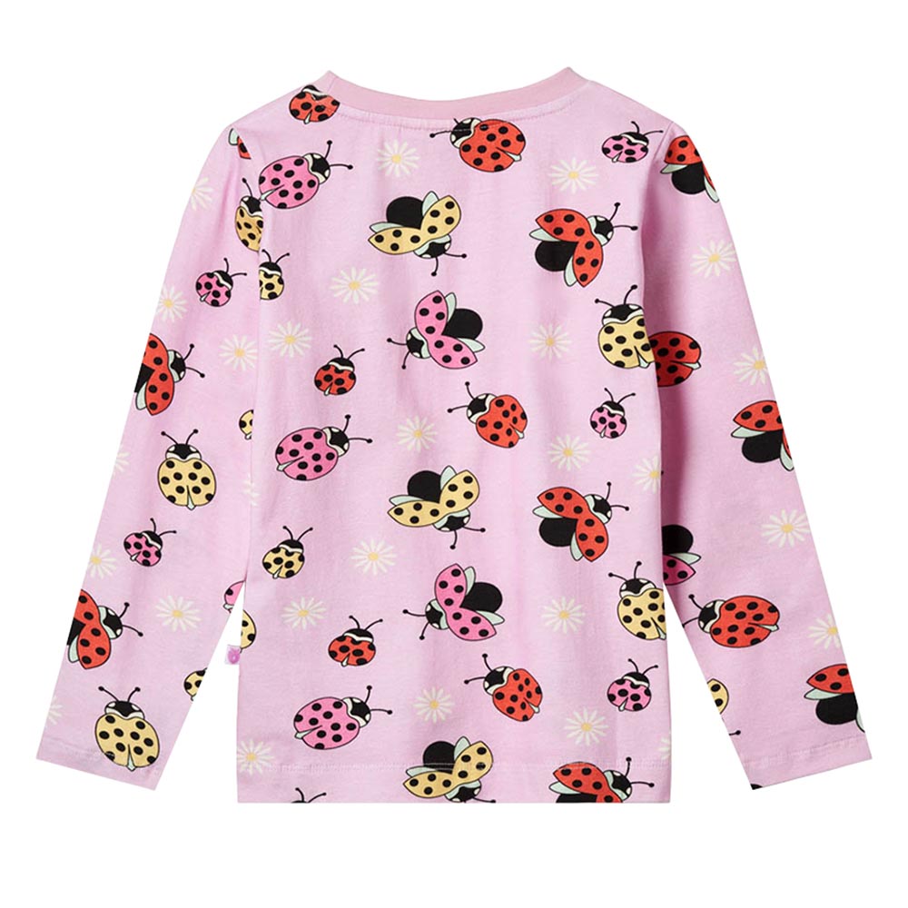 Smafolk Ladybirds Print Long Sleeve T-Shirt - Pink