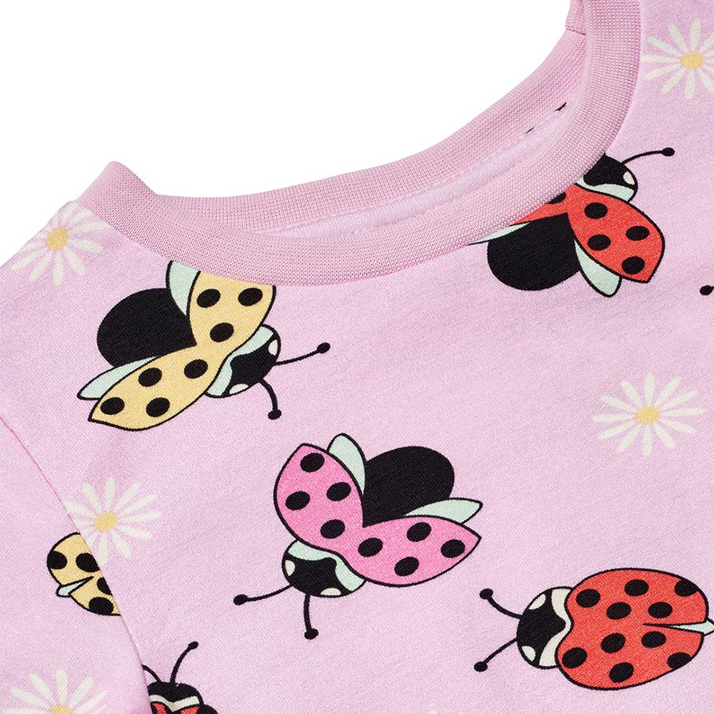 Smafolk Ladybirds Print Long Sleeve T-Shirt - Pink