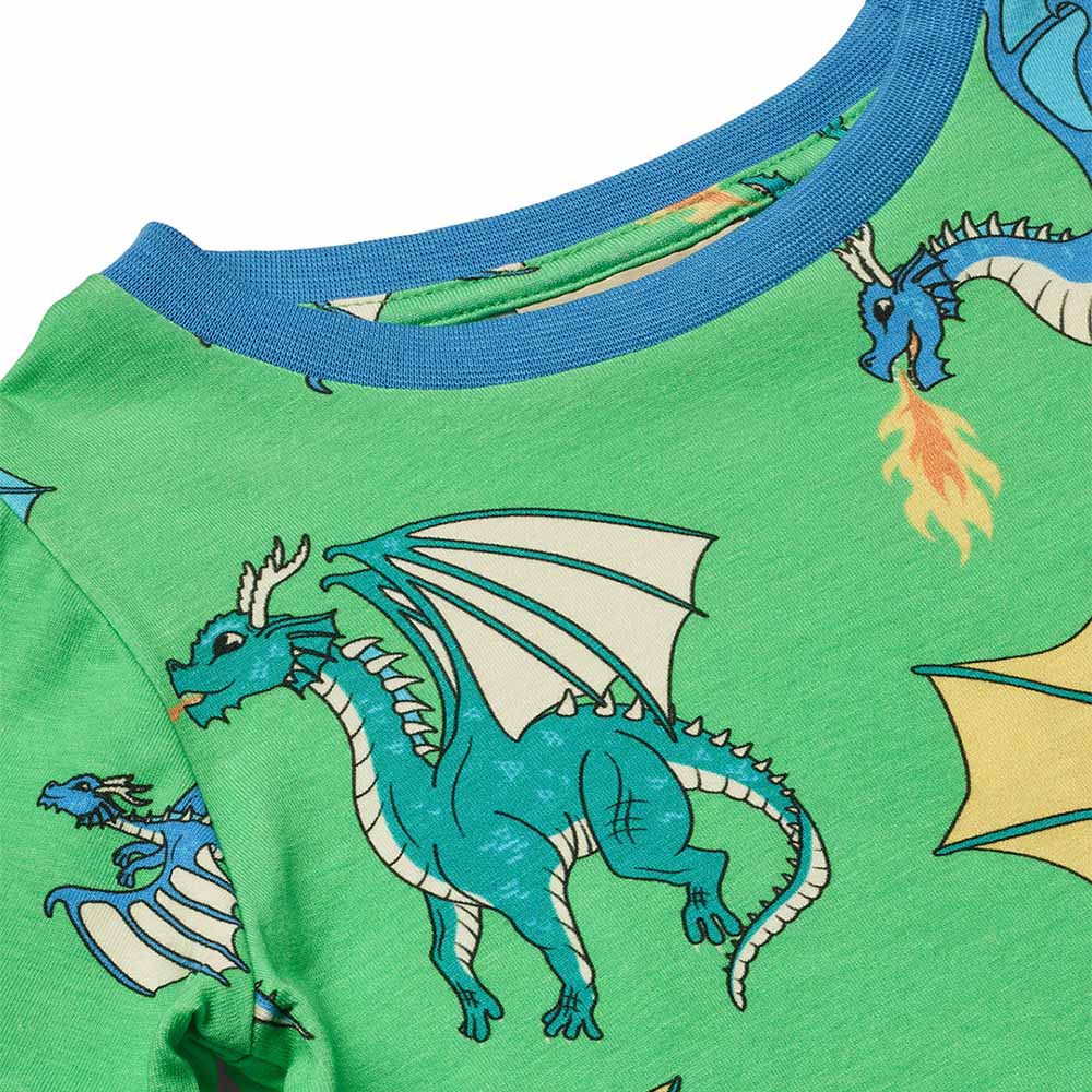 Smafolk Flying Dragons Print Long Sleeve T-Shirt - Green