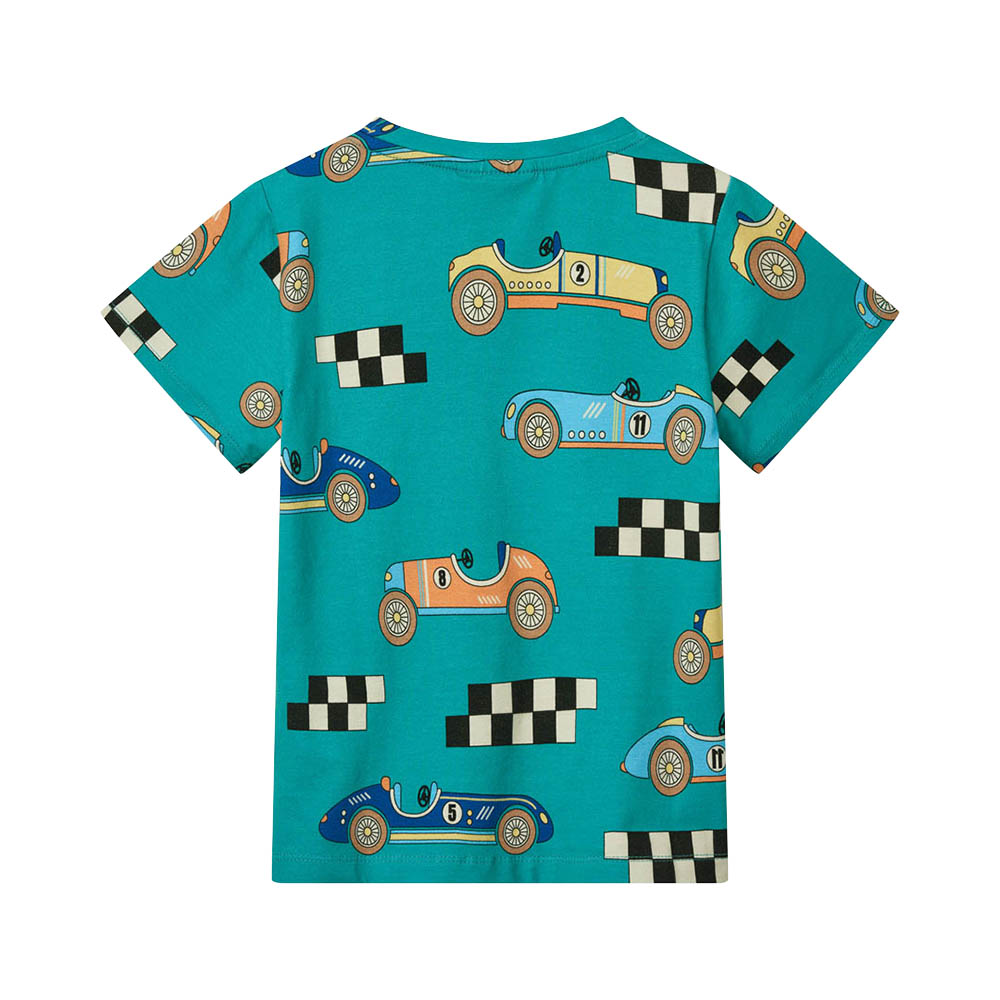Smafolk Race Cars Print T-Shirt - Green