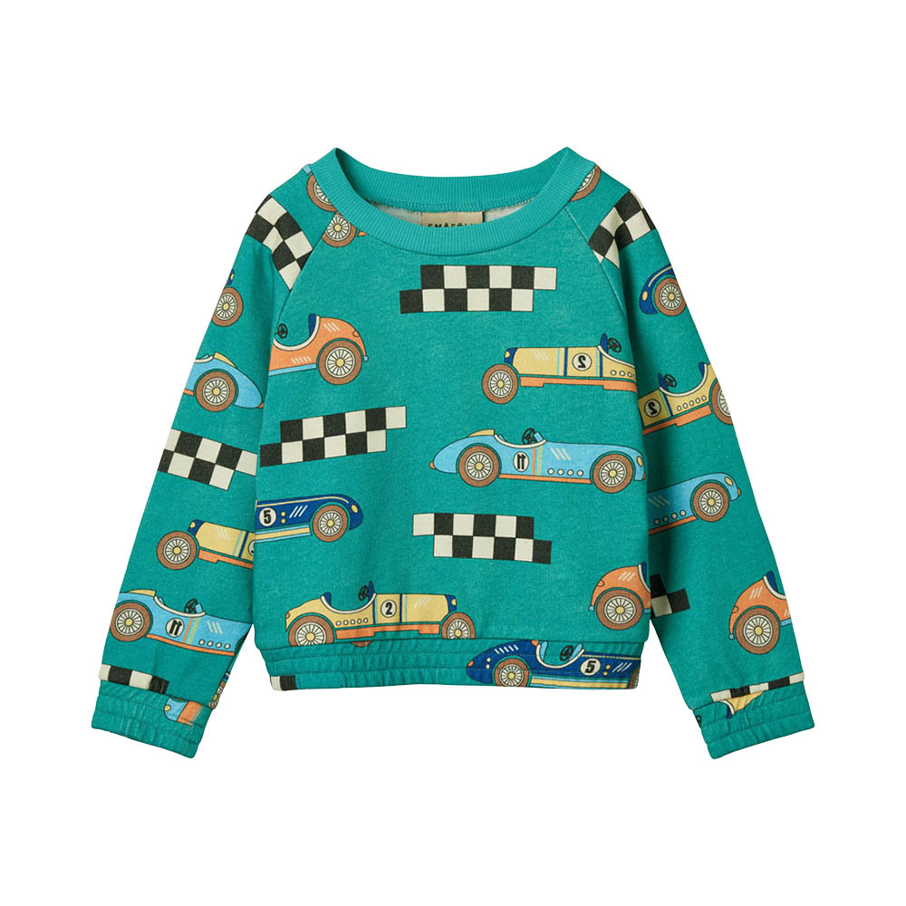 Smafolk Race Cars Print Sweatshirt - Green