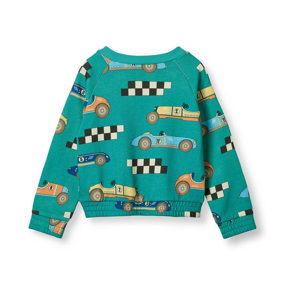Smafolk Race Cars Print Sweatshirt - Green