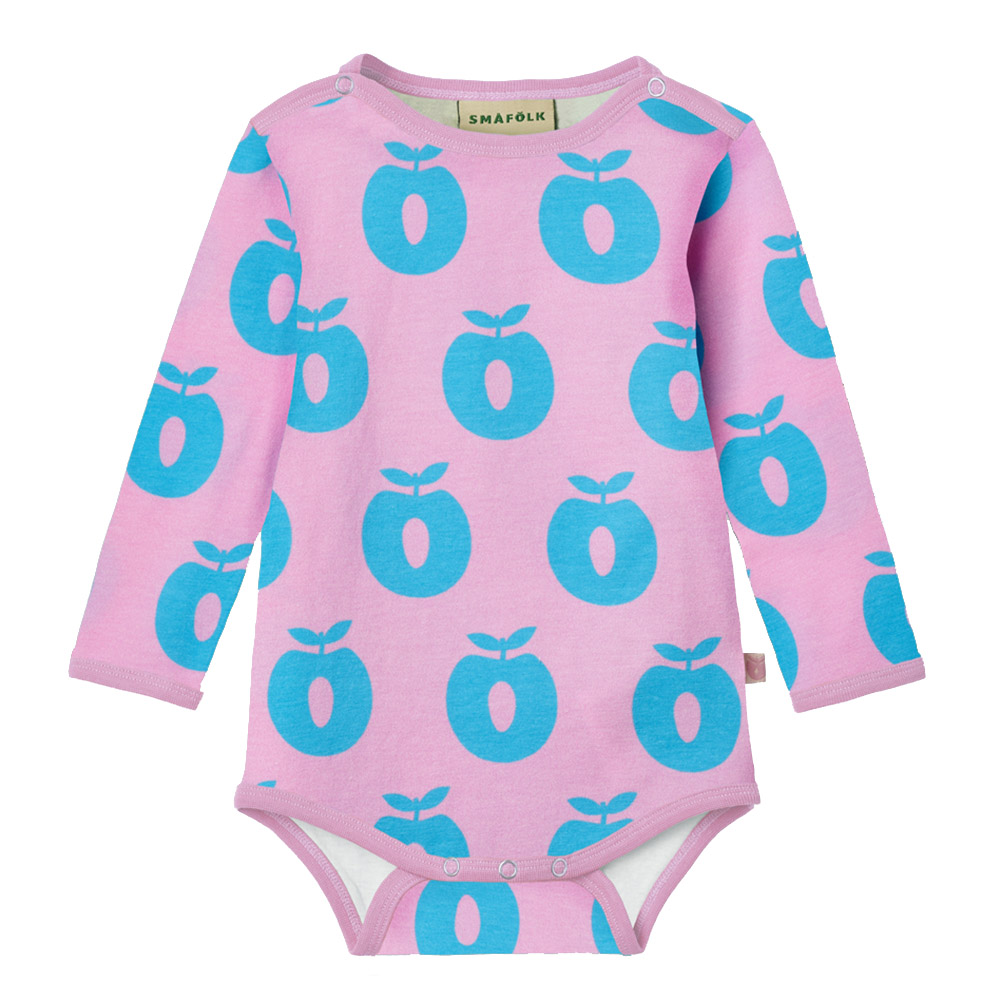 Smafolk Apples Print Long Sleeve Bodysuit - Pink