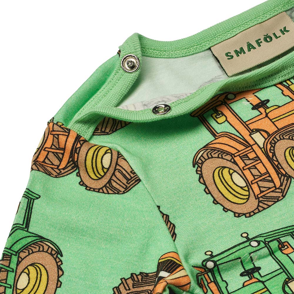 Smafolk Tractors Print Long Sleeve Jumpsuit - Green